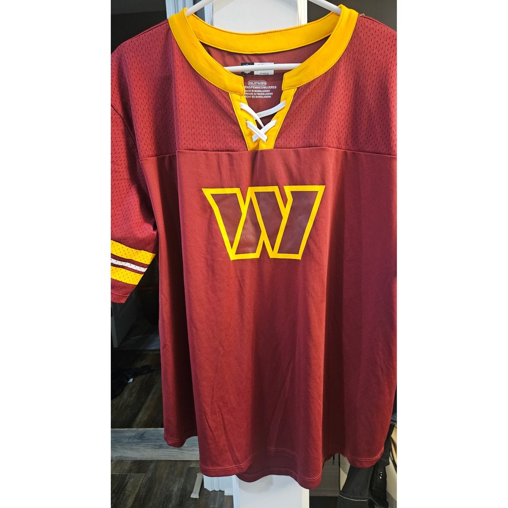 NFL Team Apparel Washington Commanders Lace Up Jersey Burgundy Gold Womens 2XL